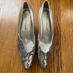 Vintage Status Collection Silver Sequin Heels
